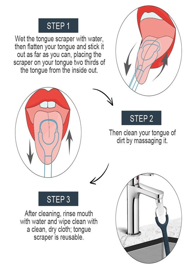HANNEA® Tongue Cleaner for Adults Kids Stainless Steel Tongue Scraper with Anti-slip Handle Design Oral Odor Remover Tongue Cleaners Oral Hygiene Tool for Home and Travel Use - Image 5
